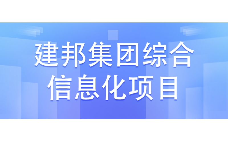 建邦集團(tuán)綜合信息化建設(shè)項(xiàng)目